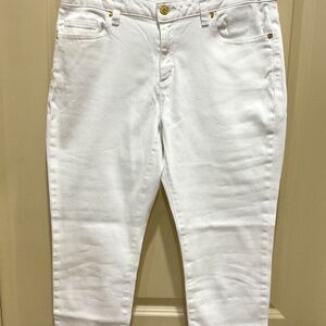 Michael Kors ladies white denim Izzy Cropped Skinny Jeans - sz 10